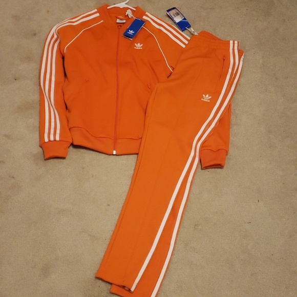 adidas tracksuits womens orange